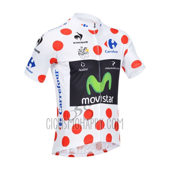 Movistar Lider Cycling Jersey Bib Short 2013 Men Short Sleeve White and Red